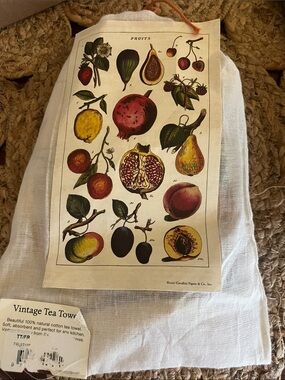 Cavallini & Co. Vintage Tea Towel - Natural Cotton (Cream)